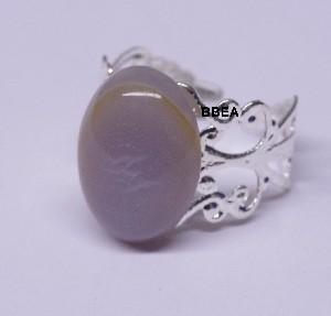 Bague agate grise 13x18mm 4 1