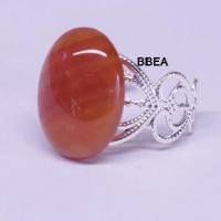 Bague agate orange 13x18mm 3 1