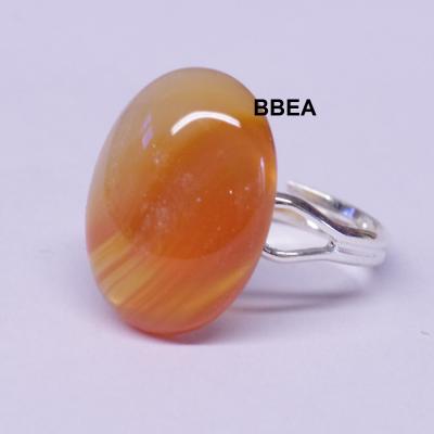 Bague agate orange 13x18mm fine 1 1