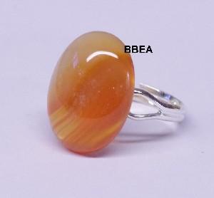 Bague agate orange 13x18mm fine 1 2