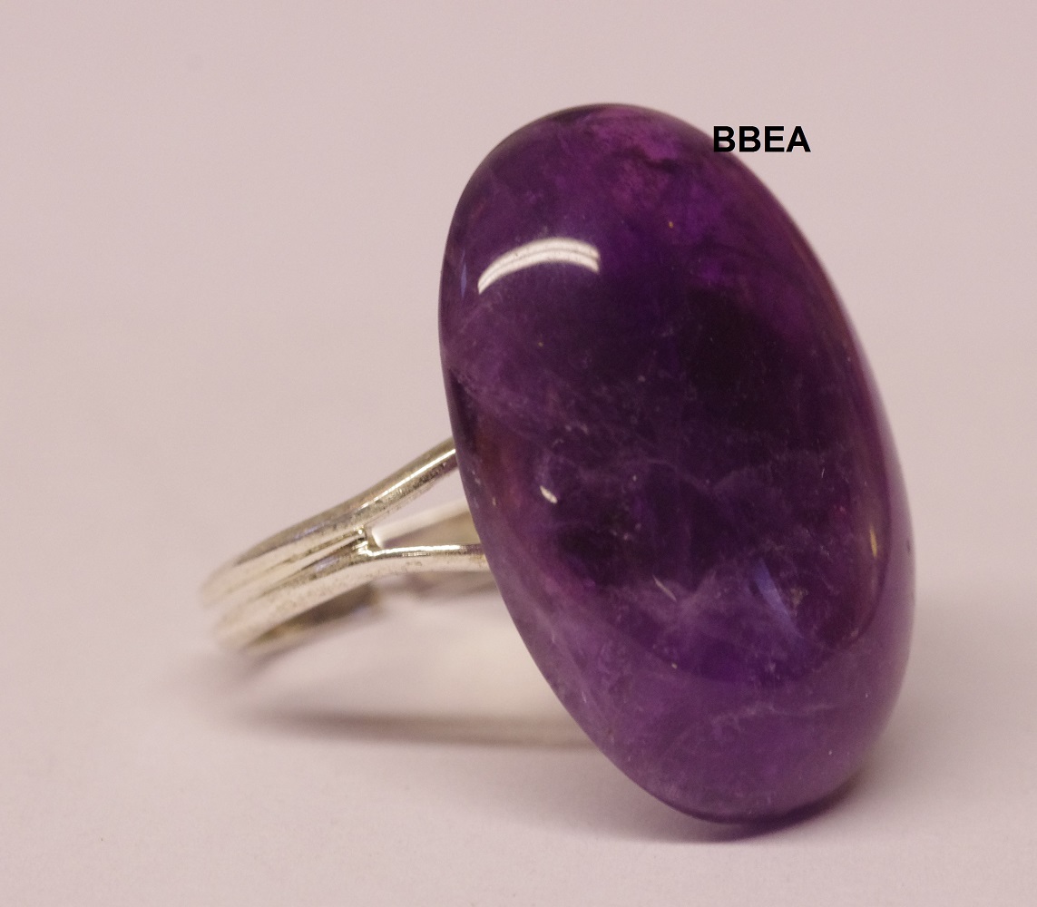 Bague amethyste ovale 18x24mm fine 5 