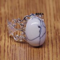 Bague howlite 13x18mm epaisse 1