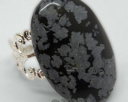 Bague jaspe dalmatien 4018