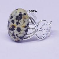 Bague jaspe dalmatien 7 