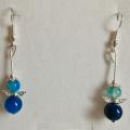 Boucles agate bleue ange