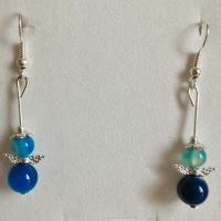 Boucles agate bleue ange