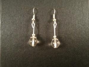 Boucles cristal de roche 8 mm 1