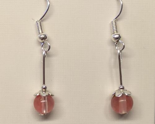 Boucles d oreille quartz fraise 2 