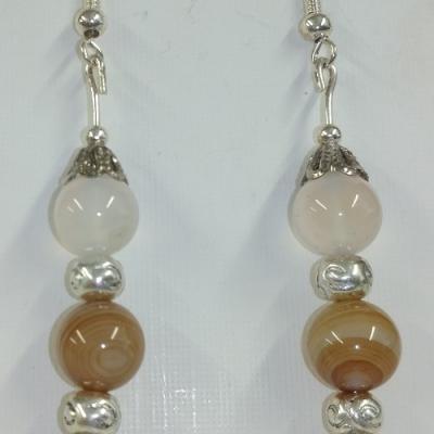 Boucles d oreilles agate botswana 1