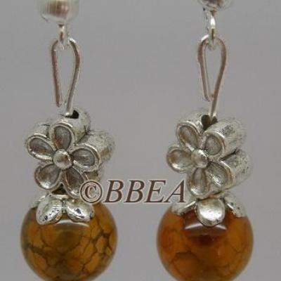Boucles d oreilles agate peau de serpent 3459