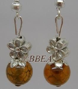 Boucles d oreilles agate peau de serpent 3460