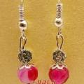 Boucles d oreilles agate teintee rose 7