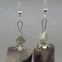 Boucles d oreilles amethyste carree