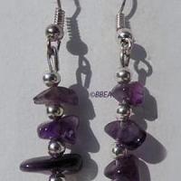 Boucles d oreilles amethyste chips 2 