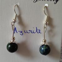 Boucles d oreilles azurite