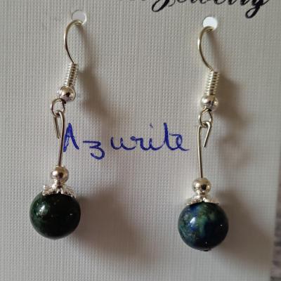 Boucles d oreilles azurite