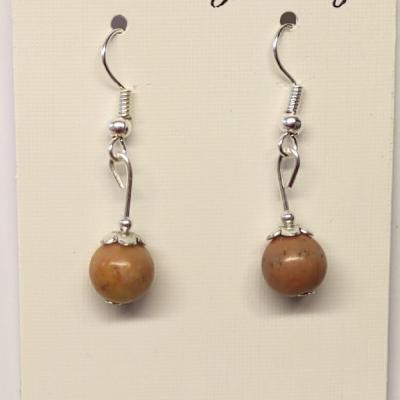 Boucles d oreilles bois fossilise 1 