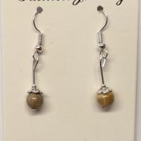 Boucles d oreilles bois fossilise 1