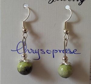 Boucles d oreilles chrysoprase 1