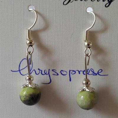 Boucles d oreilles chrysoprase