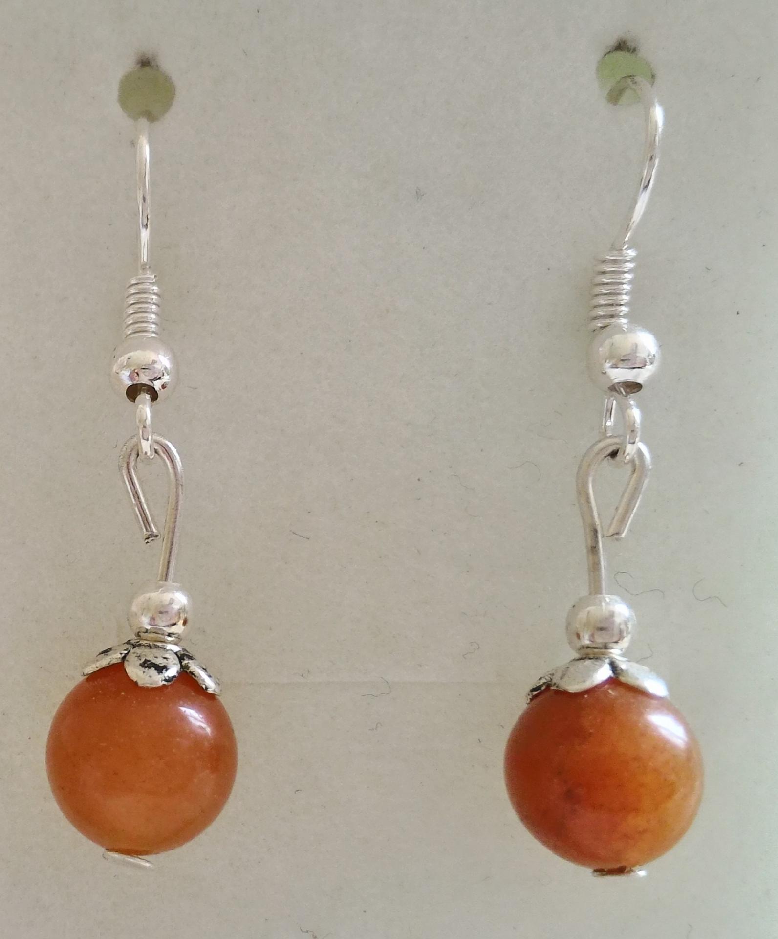Boucles d oreilles en aventurine rouge 1