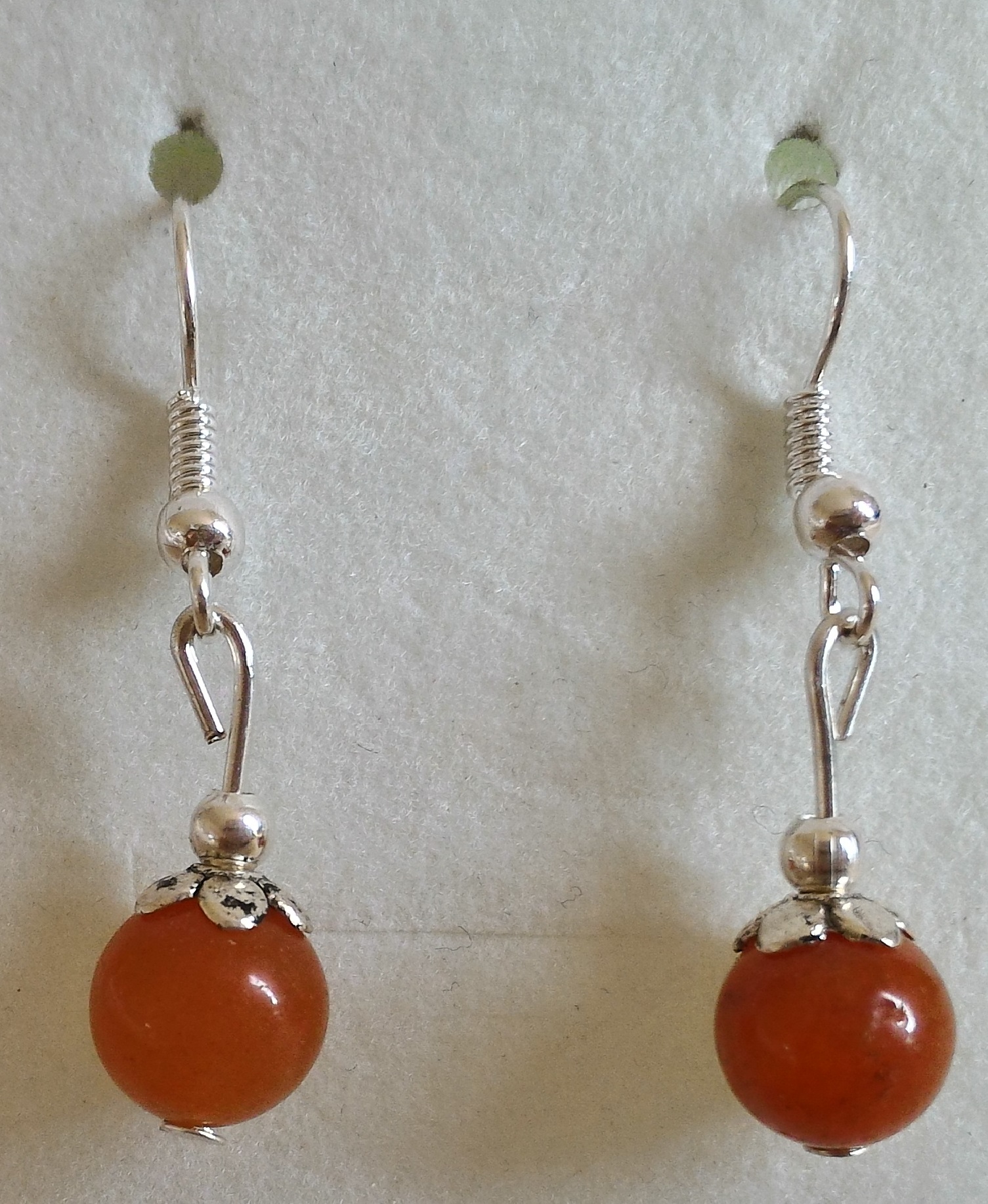 Boucles d oreilles en aventurine rouge 4