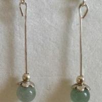 Boucles d oreilles en aventurine verte 6 mm 1 1