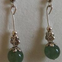 Boucles d oreilles en aventurine verte 8 mm 1 1