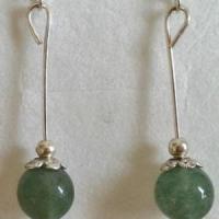 Boucles d oreilles en aventurine verte 8 mm 1