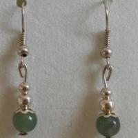 Boucles d oreilles en aventurine verte 8 mm 2 1