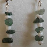 Boucles d oreilles en aventurine verte chips 1