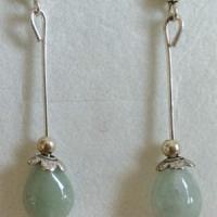 Boucles d oreilles en aventurine verte goutte 1