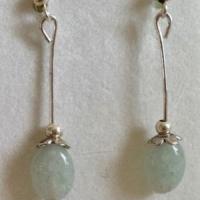 Boucles d oreilles en aventurine verte ovale 2 1