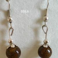 Boucles d oreilles en bronzite 1 1