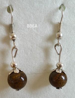 Boucles d oreilles en bronzite 1 1