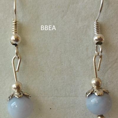 Boucles d oreilles en calcedoine bleue 2 