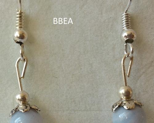 Boucles d oreilles en calcedoine bleue 2 