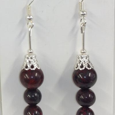 Boucles d oreilles jaspe brechia 1