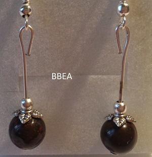 Boucles d oreilles jaspe brechia 2 1