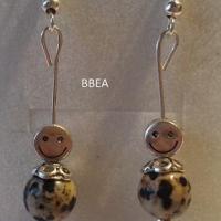 Boucles d oreilles jaspe dalmatien 1