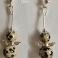 Boucles d oreilles jaspe dalmatien ange 1