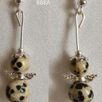 Boucles d oreilles jaspe dalmatien ange 2