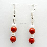 Boucles d oreilles jaspe rouge 2466