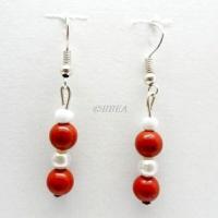 Boucles d oreilles jaspe rouge 2467