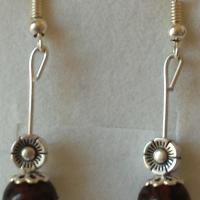 Boucles d oreilles obsidienne acajou 3 