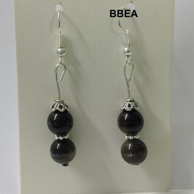 Boucles d oreilles obsidienne doree 2 
