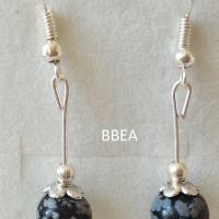 Boucles d oreilles obsidienne neige 2 