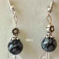 Boucles d oreilles obsidienne neige 5 