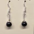 Boucles d oreilles obsidienne oeil celeste