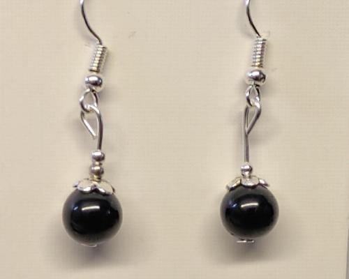 Boucles d oreilles obsidienne oeil celeste